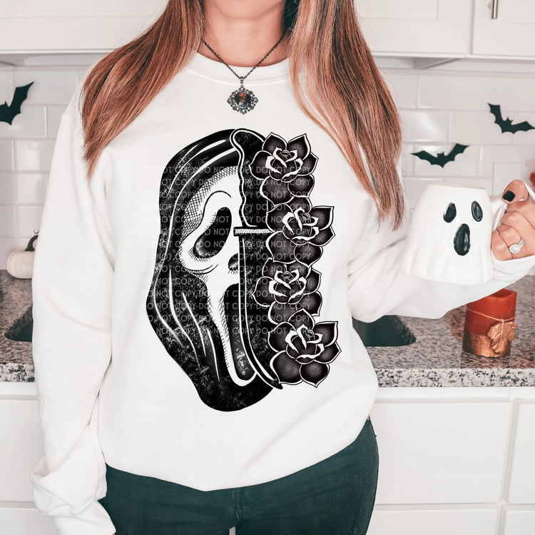 Scream Mask with Roses - 58S - T SHIRT ONLY