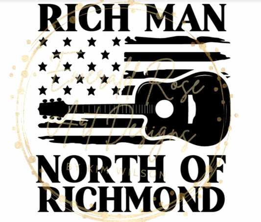 Rich man north of Richmond decal 5.67x6